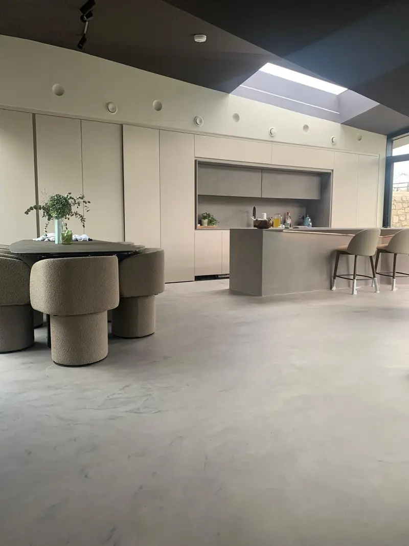 Microcement bathroom finish — waterproof and joint-free