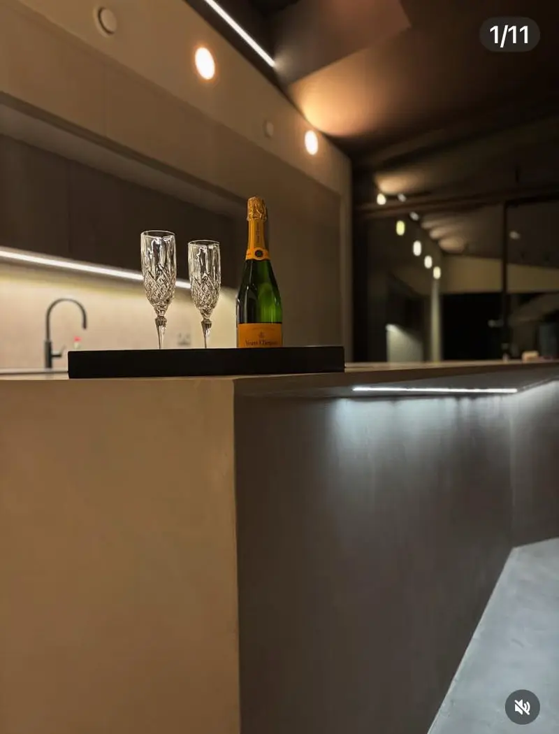 Hand-applied microcement surface in a contemporary Irish home