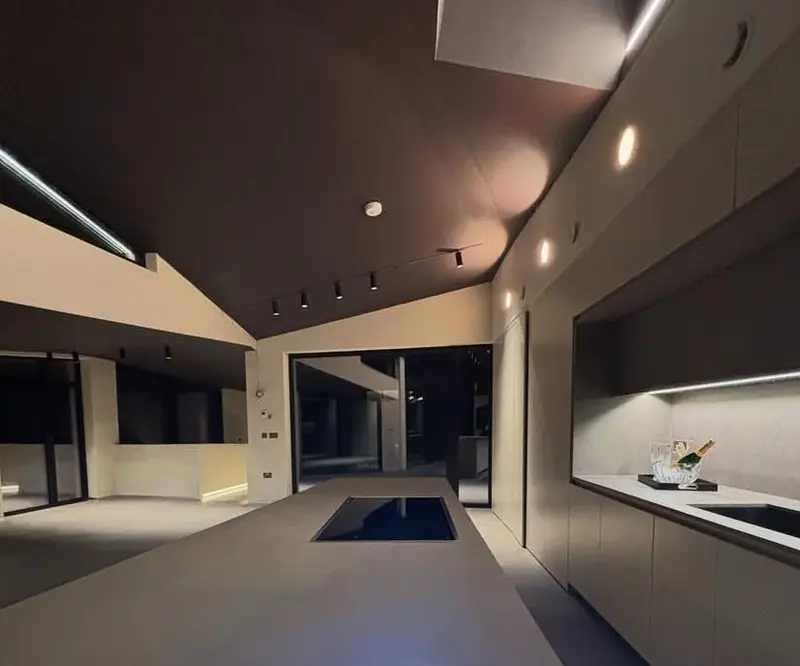 Microcement surface detail showing seamless colour finish